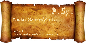 Mauks Szofrónia névjegykártya